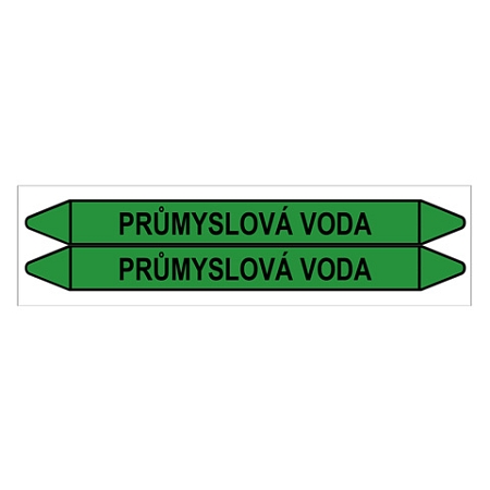 Značení potrubí, průmyslová voda,2 ks, 450 × 52 mm